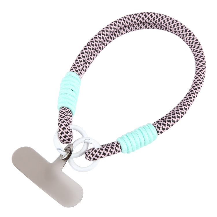 Dopamine Color Double Buckle Twist Rope Short Lanyard(Black Pink White) - Lanyards & Wrist Straps by buy2fix | Online Shopping UK | buy2fix
