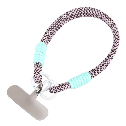 Dopamine Color Double Buckle Twist Rope Short Lanyard(Black Pink White) - Lanyards & Wrist Straps by buy2fix | Online Shopping UK | buy2fix