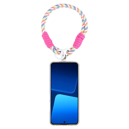 Dopamine Color Double Buckle Twist Rope Short Lanyard(Colorful Rose Red) - Lanyards & Wrist Straps by buy2fix | Online Shopping UK | buy2fix