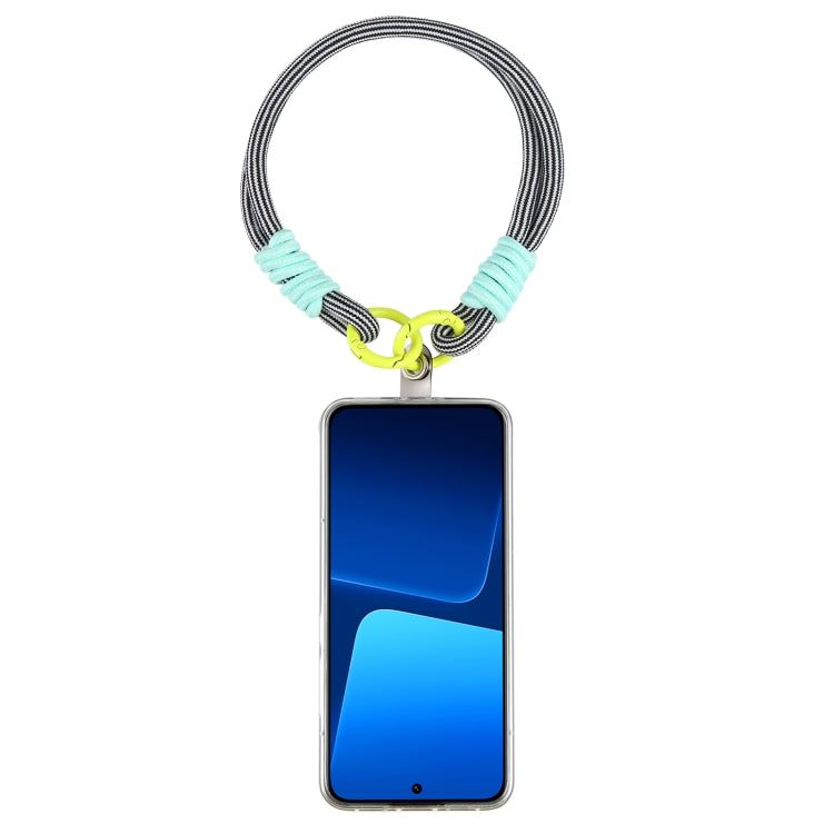 Dopamine Color Double Buckle Twist Rope Short Lanyard(Black White Green) - Lanyards & Wrist Straps by buy2fix | Online Shopping UK | buy2fix