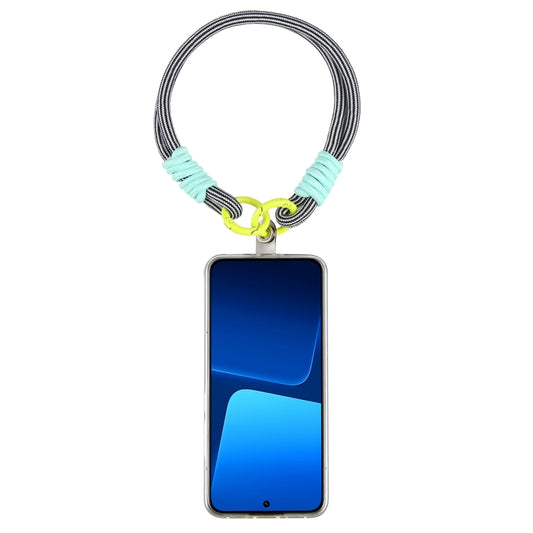 Dopamine Color Double Buckle Twist Rope Short Lanyard(Black White Green) - Lanyards & Wrist Straps by buy2fix | Online Shopping UK | buy2fix