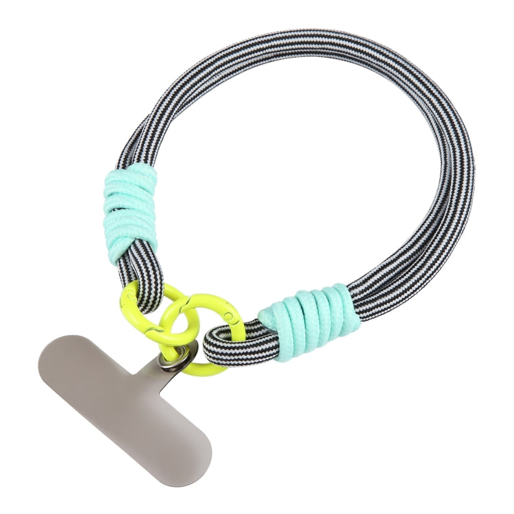Dopamine Color Double Buckle Twist Rope Short Lanyard(Black White Green) - Lanyards & Wrist Straps by buy2fix | Online Shopping UK | buy2fix
