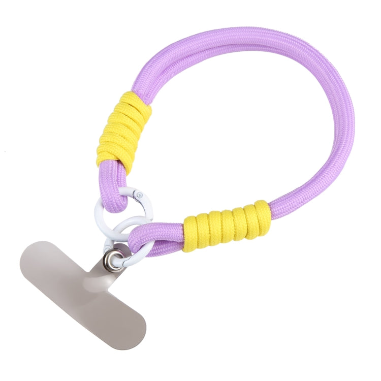 Dopamine Color Double Buckle Twist Rope Short Lanyard(Purple White) - Lanyards & Wrist Straps by buy2fix | Online Shopping UK | buy2fix