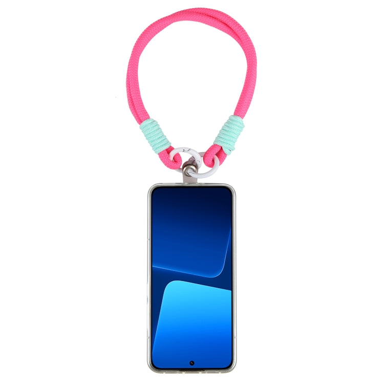 Dopamine Color Double Buckle Twist Rope Short Lanyard(Rose Red) - Lanyards & Wrist Straps by buy2fix | Online Shopping UK | buy2fix