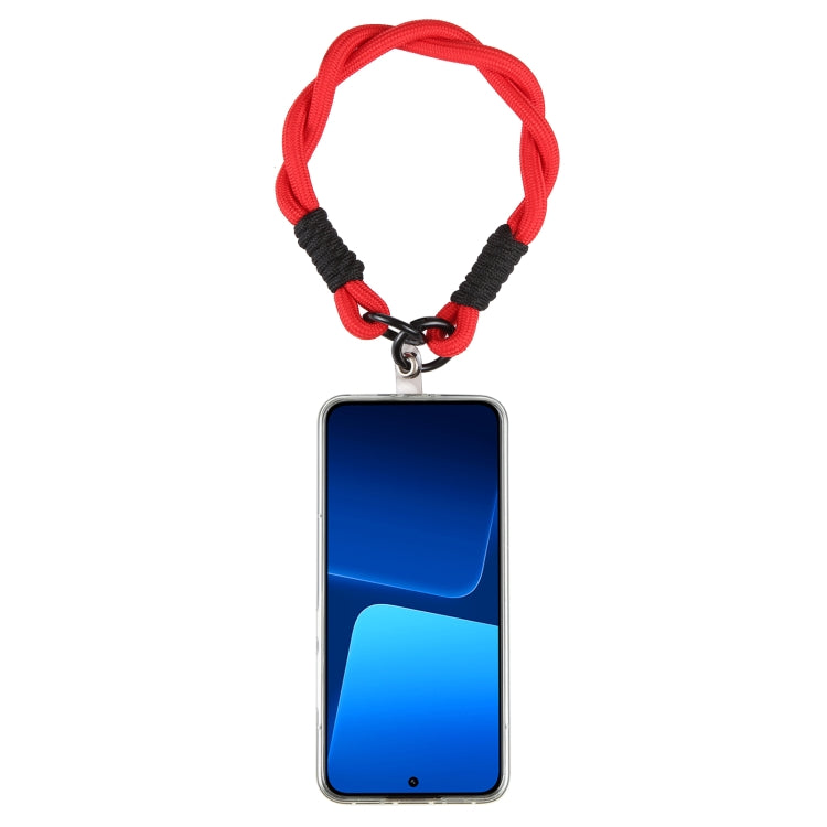 Dopamine Color Double Buckle Twist Rope Short Lanyard(Red Black) - Lanyards & Wrist Straps by buy2fix | Online Shopping UK | buy2fix