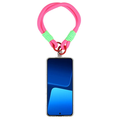 Dopamine Color Double Buckle Twist Rope Short Lanyard(Rose Red Red) - Lanyards & Wrist Straps by buy2fix | Online Shopping UK | buy2fix