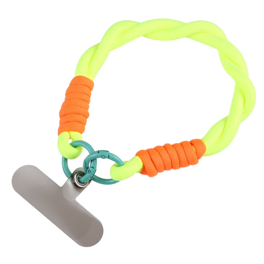 Dopamine Color Double Buckle Twist Rope Short Lanyard(Fluorescent Green Green) - Lanyards & Wrist Straps by buy2fix | Online Shopping UK | buy2fix