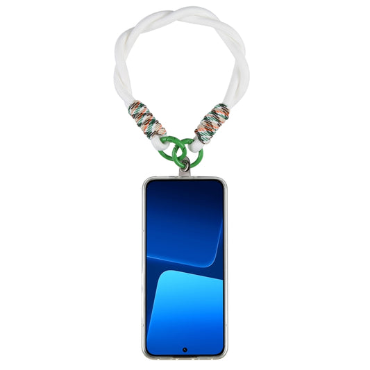Dopamine Color Double Buckle Twist Rope Short Lanyard(White Green) - Lanyards & Wrist Straps by buy2fix | Online Shopping UK | buy2fix