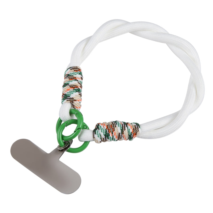 Dopamine Color Double Buckle Twist Rope Short Lanyard(White Green) - Lanyards & Wrist Straps by buy2fix | Online Shopping UK | buy2fix