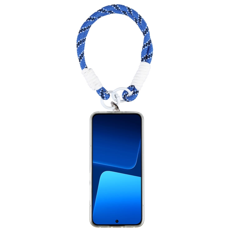 Dopamine Color Double Buckle Twist Rope Short Lanyard(Blue Black White) - Lanyards & Wrist Straps by buy2fix | Online Shopping UK | buy2fix