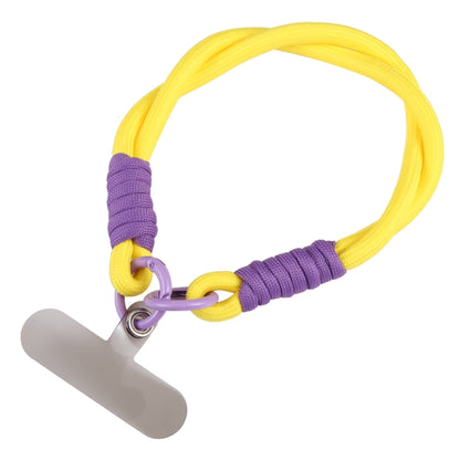 Dopamine Color Double Buckle Twist Rope Short Lanyard(Yellow Purple) - Lanyards & Wrist Straps by buy2fix | Online Shopping UK | buy2fix