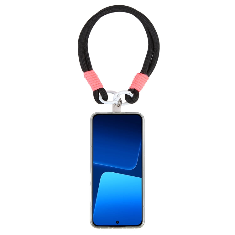 Dopamine Color Double Buckle Twist Rope Short Lanyard(Black Rose White) - Lanyards & Wrist Straps by buy2fix | Online Shopping UK | buy2fix