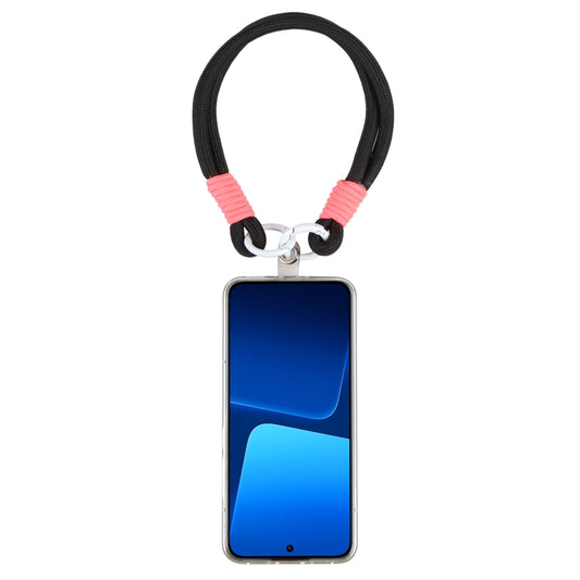 Dopamine Color Double Buckle Twist Rope Short Lanyard(Black Rose White) - Lanyards & Wrist Straps by buy2fix | Online Shopping UK | buy2fix