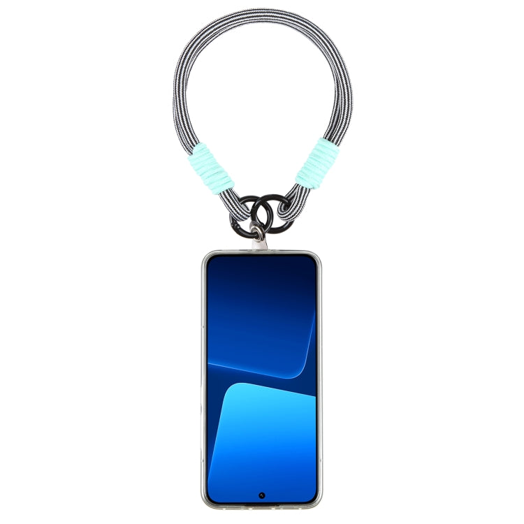 Dopamine Color Double Buckle Twist Rope Short Lanyard(Black White Black) - Lanyards & Wrist Straps by buy2fix | Online Shopping UK | buy2fix