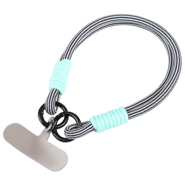 Dopamine Color Double Buckle Twist Rope Short Lanyard(Black White Black) - Lanyards & Wrist Straps by buy2fix | Online Shopping UK | buy2fix