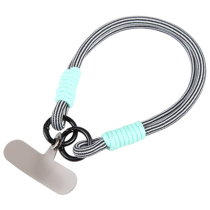 Dopamine Color Double Buckle Twist Rope Short Lanyard(Black White Black) - Lanyards & Wrist Straps by buy2fix | Online Shopping UK | buy2fix