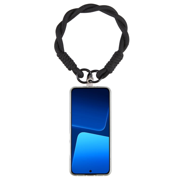 Dopamine Color Double Buckle Twist Rope Short Lanyard(Full Black) - Lanyards & Wrist Straps by buy2fix | Online Shopping UK | buy2fix