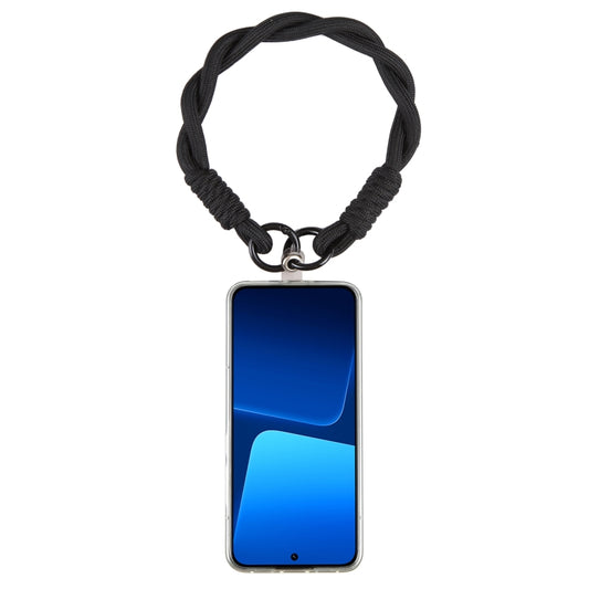 Dopamine Color Double Buckle Twist Rope Short Lanyard(Full Black) - Lanyards & Wrist Straps by buy2fix | Online Shopping UK | buy2fix