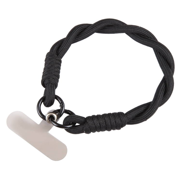 Dopamine Color Double Buckle Twist Rope Short Lanyard(Full Black) - Lanyards & Wrist Straps by buy2fix | Online Shopping UK | buy2fix