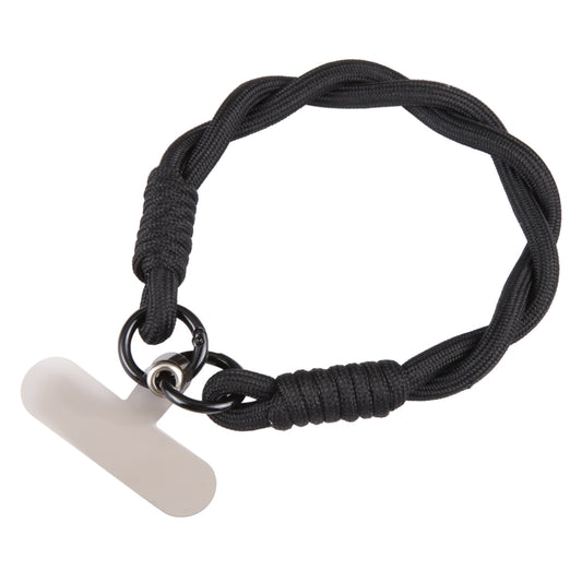 Dopamine Color Double Buckle Twist Rope Short Lanyard(Full Black) - Lanyards & Wrist Straps by buy2fix | Online Shopping UK | buy2fix