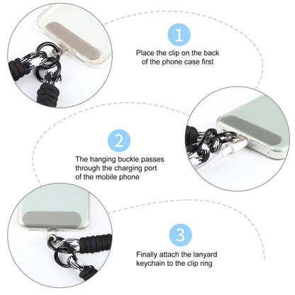 Dopamine Color Double Buckle Twist Rope Short Lanyard(Black White) - Lanyards & Wrist Straps by buy2fix | Online Shopping UK | buy2fix