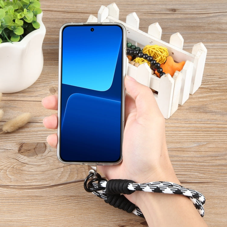 Dopamine Color Double Buckle Twist Rope Short Lanyard(Black White Black) - Lanyards & Wrist Straps by buy2fix | Online Shopping UK | buy2fix