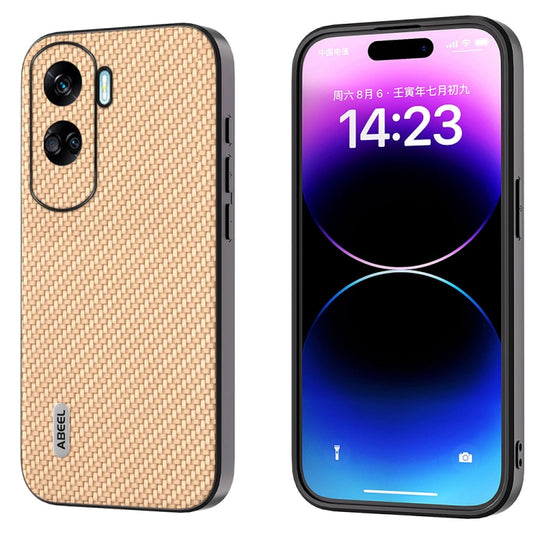For Honor X50i 5G/90 Lite ABEEL Carbon Fiber Texture Protective Phone Case(Yellow)