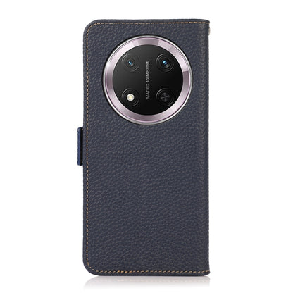 For Honor X9c KHAZNEH Side-Magnetic Litchi Genuine Leather RFID Phone Case(Blue) - Honor Cases by buy2fix | Online Shopping UK | buy2fix
