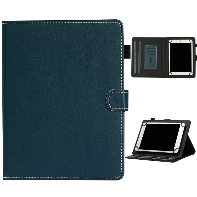 For 7 inch Universal Solid Color Horizontal Flip Leather Case with Card Slots & Holder & Pen Slot(Dark Green) - 7 inch by buy2fix | Online Shopping UK | buy2fix