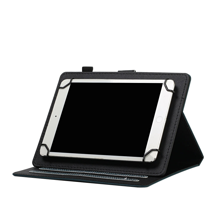 For 7 inch Universal Solid Color Horizontal Flip Leather Case with Card Slots & Holder & Pen Slot(Dark Green) - 7 inch by buy2fix | Online Shopping UK | buy2fix