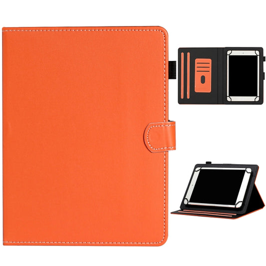 For 8 inch Universal Solid Color Horizontal Flip Leather Case with Card Slots & Holder & Pen Slot(Orange) - 8 inch by buy2fix | Online Shopping UK | buy2fix