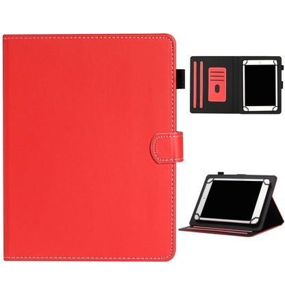 For 10 inch Universal Solid Color Horizontal Flip Leather Case with Card Slots & Holder & Pen Slot(Red) - 10 - 11 inch by buy2fix | Online Shopping UK | buy2fix