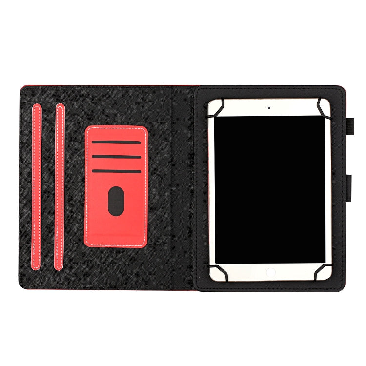 For 10 inch Universal Solid Color Horizontal Flip Leather Case with Card Slots & Holder & Pen Slot(Red) - 10 - 11 inch by buy2fix | Online Shopping UK | buy2fix