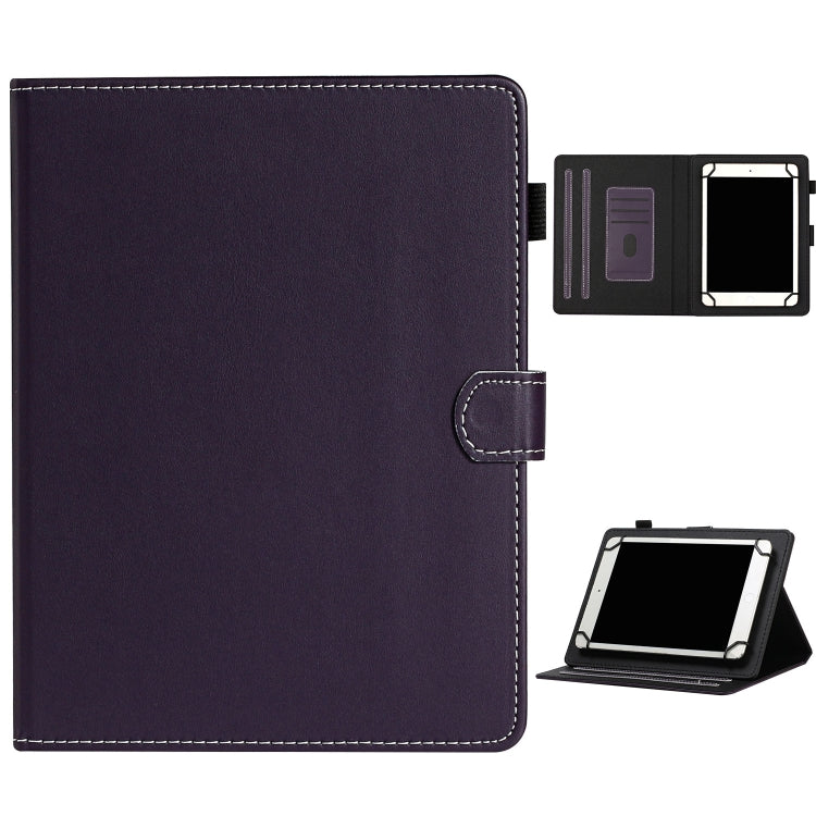 For 10 inch Universal Solid Color Horizontal Flip Leather Case with Card Slots & Holder & Pen Slot(Purple) - 10 - 11 inch by buy2fix | Online Shopping UK | buy2fix