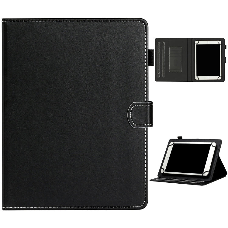 For 10 inch Universal Solid Color Horizontal Flip Leather Case with Card Slots & Holder & Pen Slot(Black) - 10 - 11 inch by buy2fix | Online Shopping UK | buy2fix