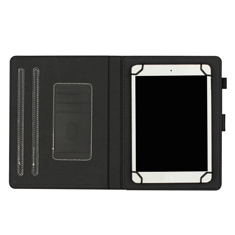 For 10 inch Universal Solid Color Horizontal Flip Leather Case with Card Slots & Holder & Pen Slot(Black) - 10 - 11 inch by buy2fix | Online Shopping UK | buy2fix