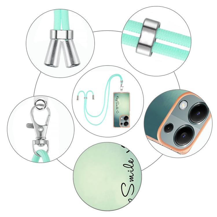 For Xiaomi Redmi Note 13 Pro 4G Global Electroplating Dual-side IMD Phone Case with Lanyard(Smile) - Xiaomi Cases by buy2fix | Online Shopping UK | buy2fix