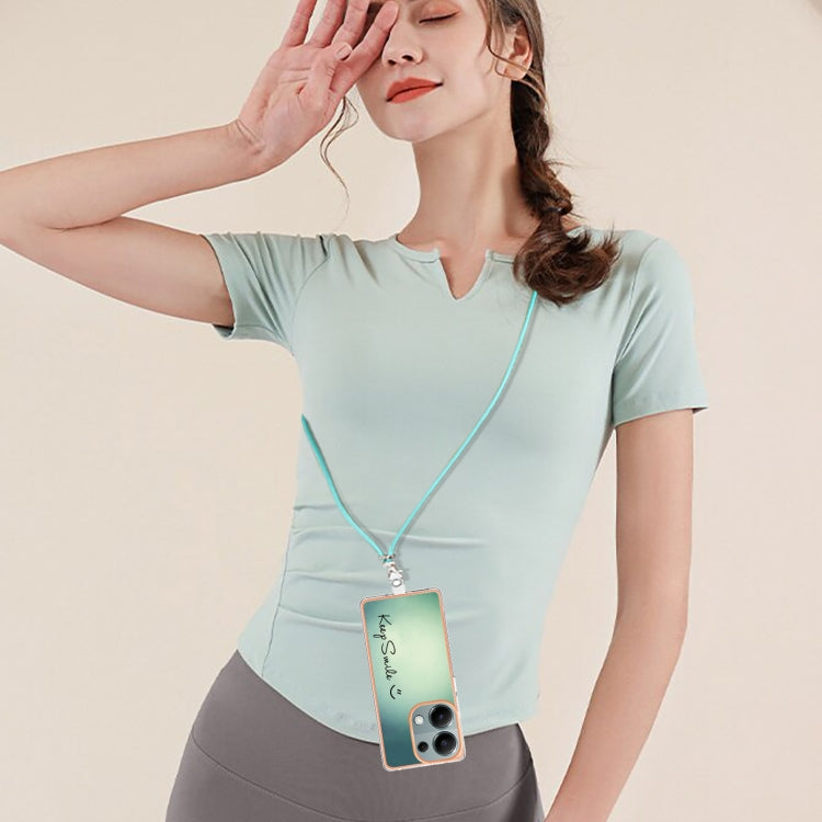 For Xiaomi Redmi Note 13 Pro 4G Global Electroplating Dual-side IMD Phone Case with Lanyard(Smile) - Xiaomi Cases by buy2fix | Online Shopping UK | buy2fix