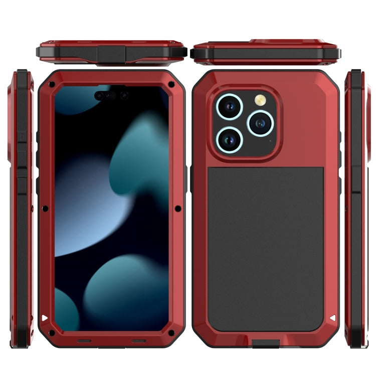 For iPhone 15 Pro Max Shockproof Life Waterproof Dust-proof Metal + Silicone Phone Case(Red) - iPhone 15 Pro Max Cases by buy2fix | Online Shopping UK | buy2fix
