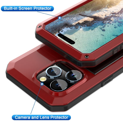 For iPhone 15 Pro Max Shockproof Life Waterproof Dust-proof Metal + Silicone Phone Case(Red) - iPhone 15 Pro Max Cases by buy2fix | Online Shopping UK | buy2fix