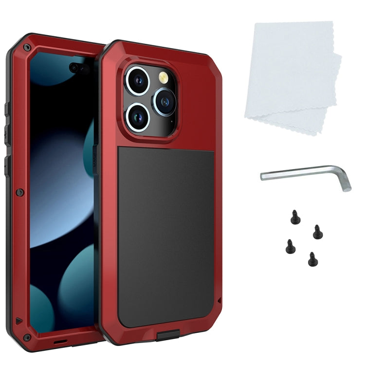 For iPhone 15 Pro Max Shockproof Life Waterproof Dust-proof Metal + Silicone Phone Case(Red) - iPhone 15 Pro Max Cases by buy2fix | Online Shopping UK | buy2fix