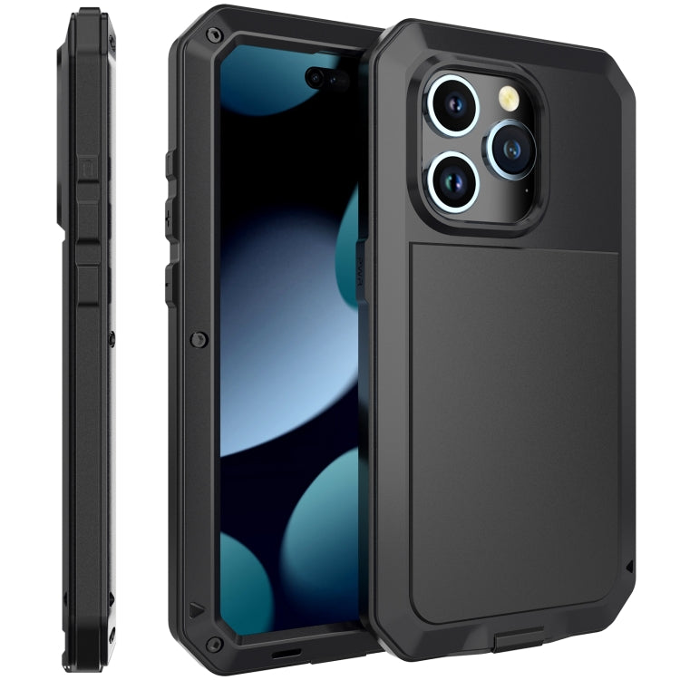 For iPhone 15 Pro Max Shockproof Life Waterproof Dust-proof Metal + Silicone Phone Case(Black) - iPhone 15 Pro Max Cases by buy2fix | Online Shopping UK | buy2fix