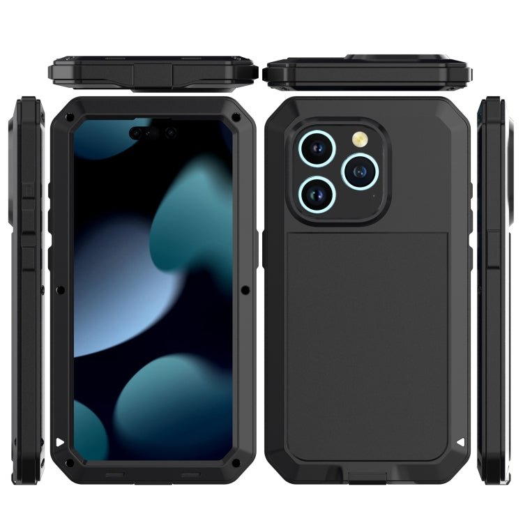 For iPhone 15 Pro Max Shockproof Life Waterproof Dust-proof Metal + Silicone Phone Case(Black) - iPhone 15 Pro Max Cases by buy2fix | Online Shopping UK | buy2fix