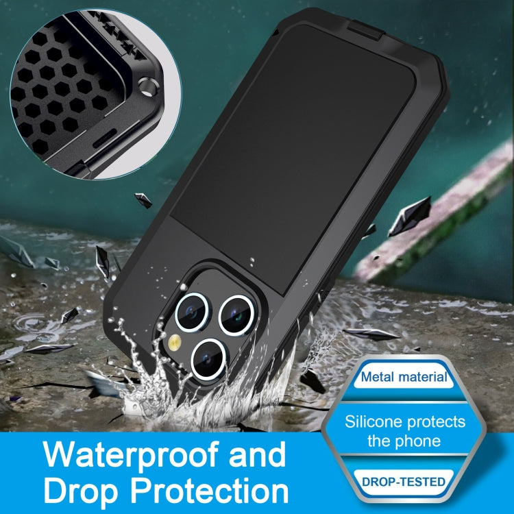 For iPhone 15 Pro Max Shockproof Life Waterproof Dust-proof Metal + Silicone Phone Case(Black) - iPhone 15 Pro Max Cases by buy2fix | Online Shopping UK | buy2fix