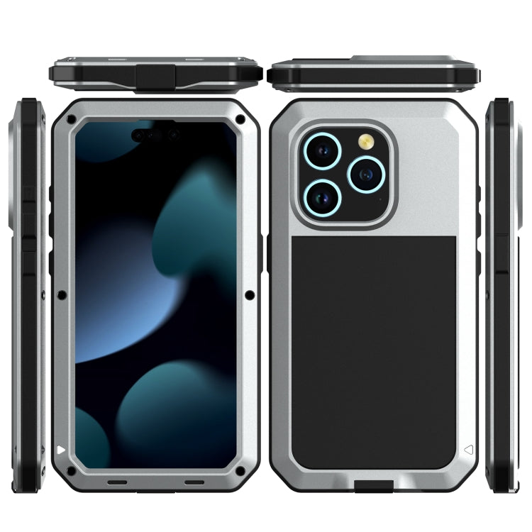 For iPhone 15 Pro Max Shockproof Life Waterproof Dust-proof Metal + Silicone Phone Case(Silver) - iPhone 15 Pro Max Cases by buy2fix | Online Shopping UK | buy2fix
