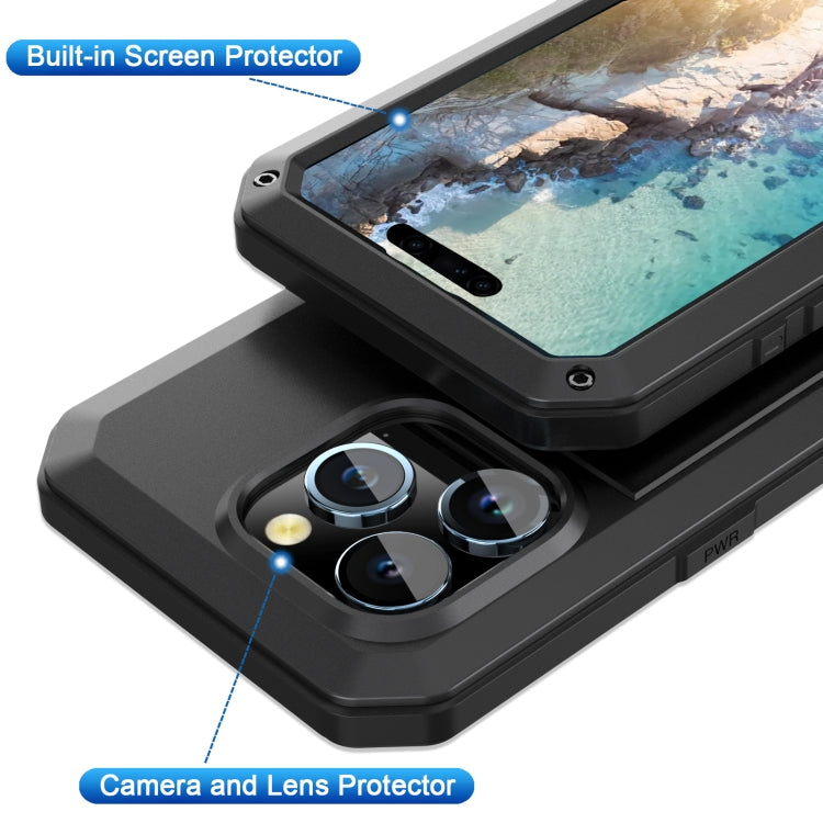 For iPhone 15 Pro Shockproof Life Waterproof Dust-proof Metal + Silicone Phone Case(Black) - iPhone 15 Pro Cases by buy2fix | Online Shopping UK | buy2fix