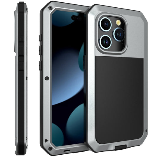 For iPhone 15 Pro Shockproof Life Waterproof Dust-proof Metal + Silicone Phone Case(Silver) - iPhone 15 Pro Cases by buy2fix | Online Shopping UK | buy2fix