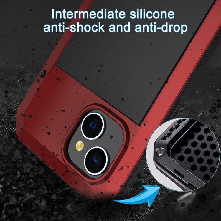 For iPhone 15 Shockproof Life Waterproof Dust-proof Metal + Silicone Phone Case(Red) - iPhone 15 Cases by buy2fix | Online Shopping UK | buy2fix