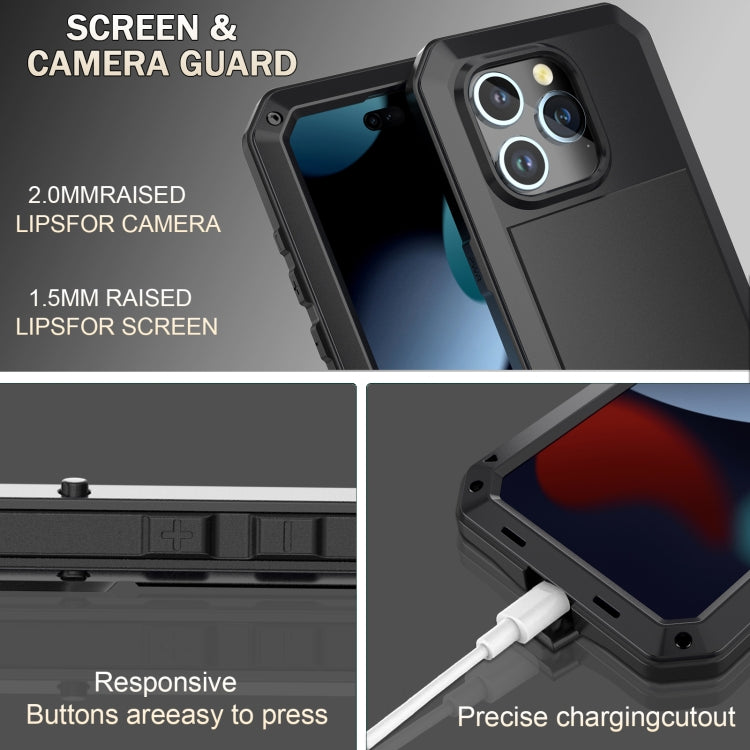 For iPhone 15 Shockproof Life Waterproof Dust-proof Metal + Silicone Phone Case(Black) - iPhone 15 Cases by buy2fix | Online Shopping UK | buy2fix