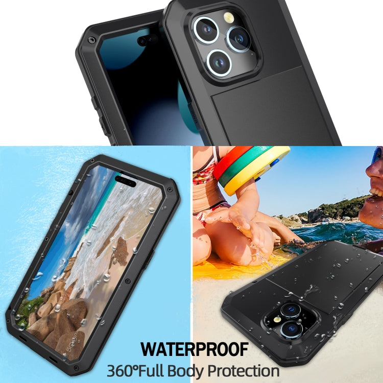 For iPhone 15 Shockproof Life Waterproof Dust-proof Metal + Silicone Phone Case(Black) - iPhone 15 Cases by buy2fix | Online Shopping UK | buy2fix